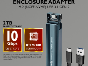 VENTUZ ENCLOSURE ADAPTER SSD M.2 (NGFF & NVME Gen 4) USB 3.1 GEN 2