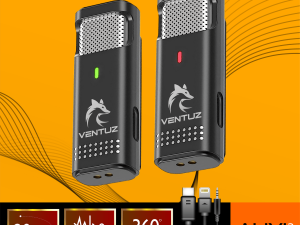 VENTUZ 3 IN 1 WIRELESS MICHROPHONE MINI CLIP-ON LAVALIER TYPE C | LIGHTNING | 3.5 JACK