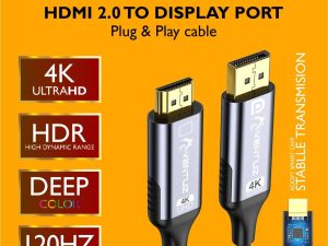 VENTUZ HDMI 2.0 to DISPLAY PORT CABLE