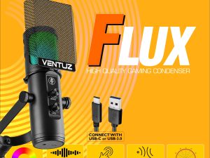 Ventuz FLUX RGB Microphone condenser USB type C for PS5 and computer