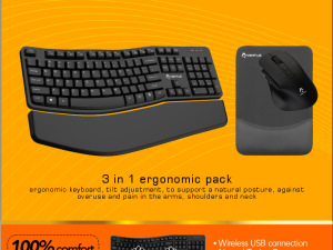 VENTUZ LUXE ERGO 2.5Ghz ARM REST PILLOW WIRELESS 2.5Ghz COMBO (KEYBOARD,MOUSE)